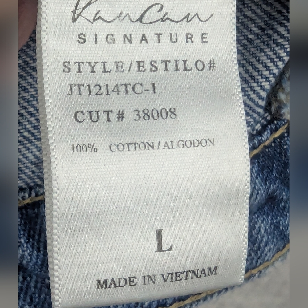 KanCan Size Large Denim Vest Distressed - Picture 9 of 12